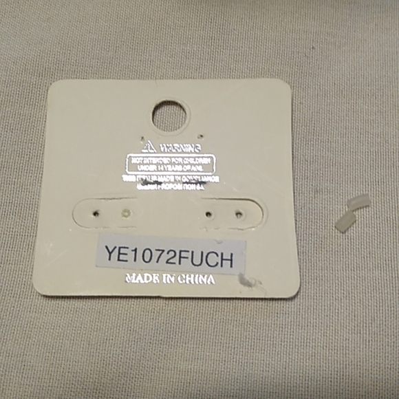 Gold + Fuchsia Large Round Earrings, 4" - Picture 4 of 8